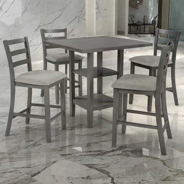 Red Barrel Studio® 5Piece Wooden Counter Height Dining Set With Padded